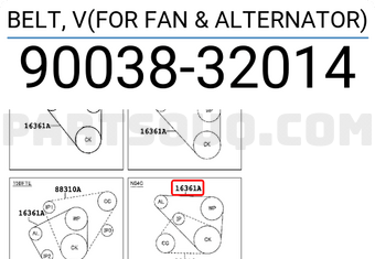 Toyota 9003832014 BELT, V(FOR FAN & ALTERNATOR)