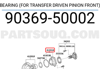Toyota 9036950002 BEARING (FOR TRANSFER DRIVEN PINION FRONT)