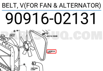 Toyota 9091602131 BELT, V(FOR FAN & ALTERNATOR)