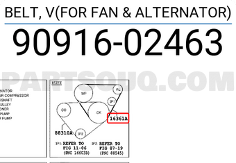 Toyota 9091602463 BELT, V(FOR FAN & ALTERNATOR)