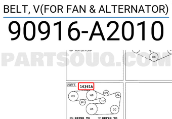 Toyota 90916A2010 BELT, V(FOR FAN &amp; ALTERNATOR)