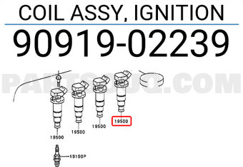 Toyota 9091902239 COIL ASSY, IGNITION