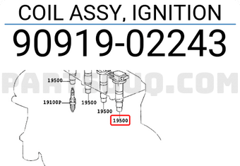 Toyota 9091902243 COIL ASSY, IGNITION