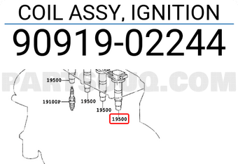 Toyota 9091902244 COIL ASSY, IGNITION