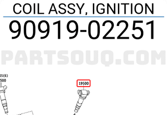 Toyota 9091902251 COIL ASSY, IGNITION