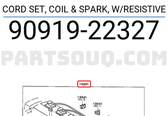 Toyota 9091922327 CORD SET, COIL & SPARK, W/RESISTIVE