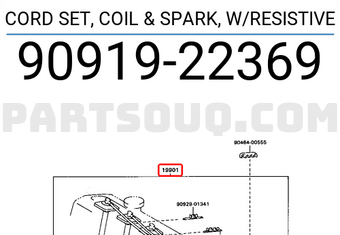 Toyota 9091922369 CORD SET, COIL & SPARK, W/RESISTIVE