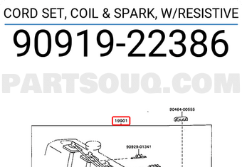 Toyota 9091922386 CORD SET, COIL & SPARK, W/RESISTIVE