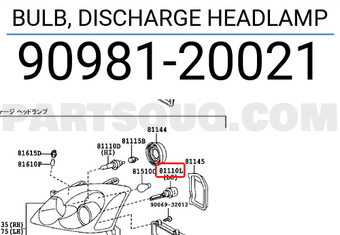 Toyota 9098120021 BULB, DISCHARGE HEADLAMP