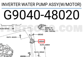 Toyota G904048020 INVERTER WATER PUMP ASSY(W/MOTOR)
