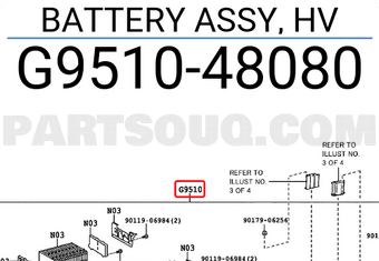 Toyota G951048080 BATTERY ASSY, HV