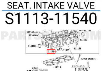 Toyota S111311540 SEAT, INTAKE VALVE