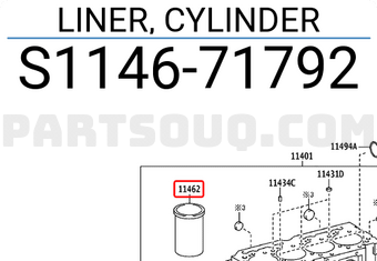 Toyota S114671792 LINER, CYLINDER