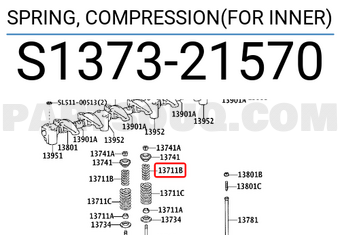 Toyota S137321570 SPRING, COMPRESSION(FOR INNER)