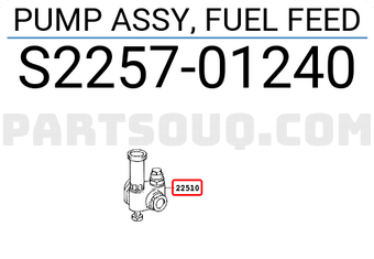 Toyota S225701240 PUMP ASSY, FUEL FEED