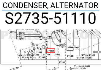 Toyota S273551110 CONDENSER, ALTERNATOR