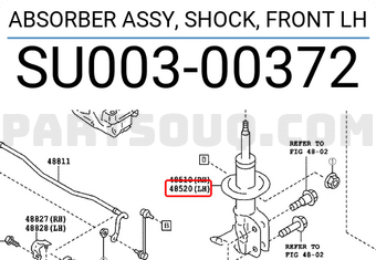 Toyota SU00300372 ABSORBER ASSY, SHOCK, FRONT LH