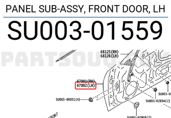 Toyota SU00301559 PANEL SUB-ASSY, FRONT DOOR, LH