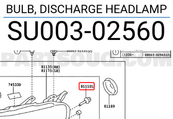 Toyota SU00302560 BULB, DISCHARGE HEADLAMP