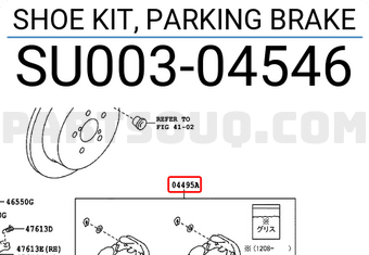 Toyota SU00304546 SHOE KIT, PARKING BRAKE