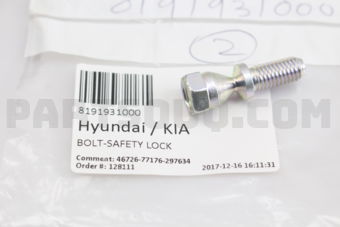 8191931000 BOLT-SAFETY LOCK