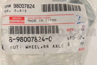 8980078240 NUT; WHEEL,RR A