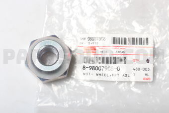 8980079080 NUT; WHEEL,FRT