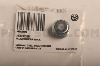 MD040338 PLUG,CYLINDER BLOCK
