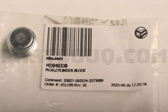 MD040338 PLUG,CYLINDER BLOCK
