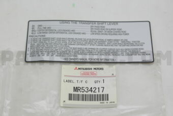 MR534217 LABEL,T/F CAUTION
