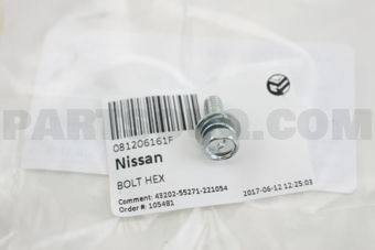 081206161F BOLT HEX