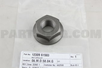 1230961503 NUT-PULLEY,CRANKSHAFT