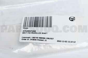 371201P10A BOLT-FIX PROPELLER SHAFT