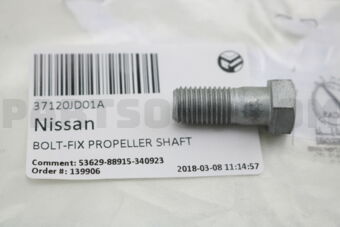 37120JD01A Nissan BOLT-FIX PROPELLER SHAFT