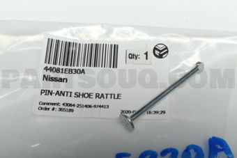 44081EB30A PIN-ANTI SHOE RATTLE