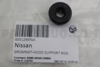6551295F0A GROMMET-HOOD SUPPORT ROD