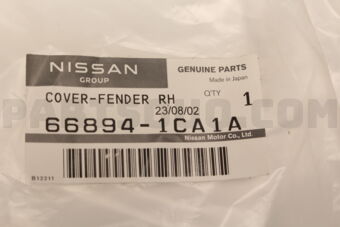 668941CA1A COVER-FRONT FENDER,RH