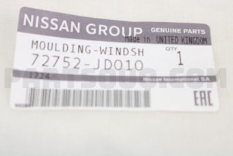 72752JD010 MOULDING-WINDSHIELD UPPER,CENTER