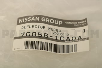 768561CA0A DEFLECTOR MUDGUARD,REAR RH