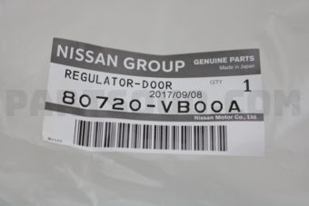 80720VB00A REGULATOR ASSY-DOOR WINDOW,RH