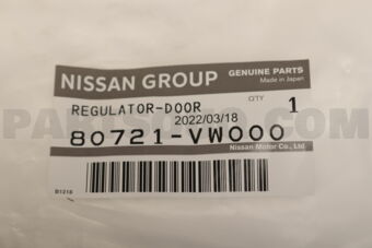 80721VW000 REGULATOR ASSY-DOOR WINDOW,LH