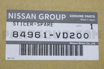 84961VD200 STICKER-SPARE TIRE