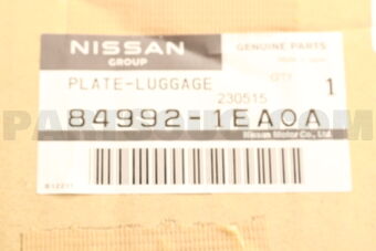 849921EA0A PLATE-LUGGAGE,REAR