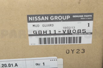 G8H11VB085 MUD GUARD-RR LH