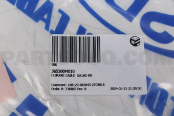 365300M010 H.BRAKE CABLE GA16D RR