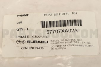 57707XA02A BRKT SD F UPR    RH