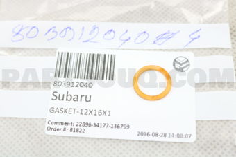 803912040 GASKET-12X16X1