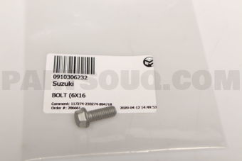 0910306232 BOLT (6X16)
