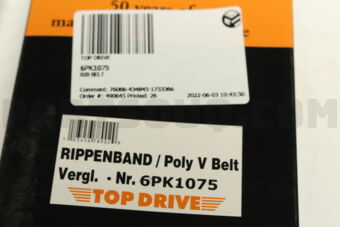 6PK1075 RIB BELT
