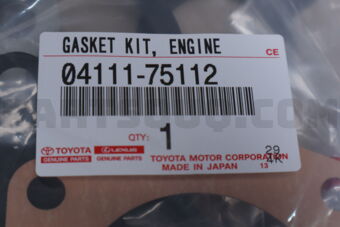 0411175112 Toyota GASKET KIT, ENGINE OVERHAUL
